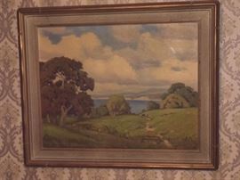 Large California oil painting by Joseph H. Bennett