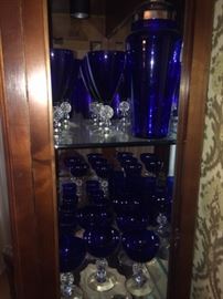 beautiful blue glassware