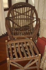  BENT WILLOW  / TWIG CHAIR + FOOT REST