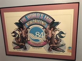 Framed 1984 Worlds Fair Poster