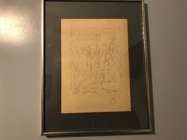 Interesting Sketch signed w/a face