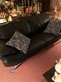 Leather theater sofa.