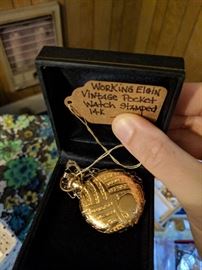 Elgin vintage pocket watch working 14k stamped