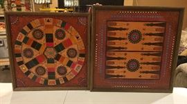 Leather framed backgammon and trivial pursuit