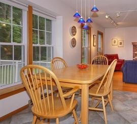 Pristine condition for everything! This is a solid-as-a-rock Eastern Butcher Block Table.