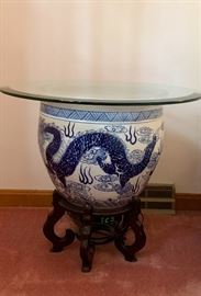 Asian Pot with glass top table