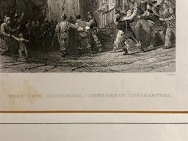 West Bow, Edinburgh, Condemned Covenanters - C. Cousen -- Framed beautifully!
