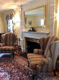Beautiful Oriental Rug with Ethan Allen Upholstered Chairs