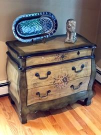 Small Decorative Two-Drawer Painted Hutch