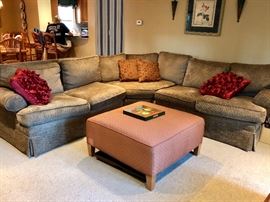 Sage Green Sectional, Ottoman