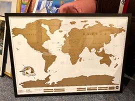 Luckies Scratch Map -framed
