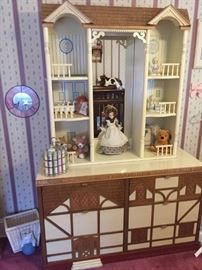 Children's bedroom dresser with bookcase top.