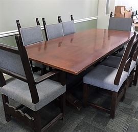 Jacobean dining room table and chairs - seating for 8