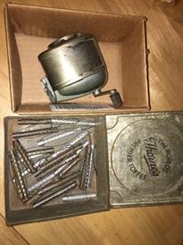 antique curlers, pencil sharpener