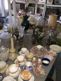 vintage china and lamps
