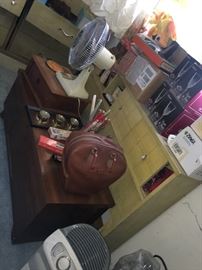 cedar chest, bowling ball, mid century head board, matching dressers