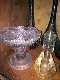 antique crystal, mid century glass