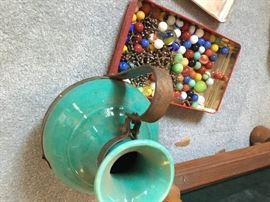 antique marble and jack set