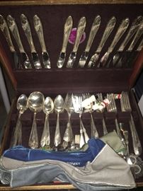 silver plate flatware set