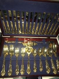 gold flatware set for 12