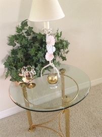 Brass and glass table