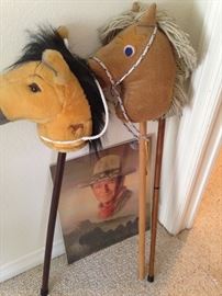 Darling stick horses; John Wayne picture