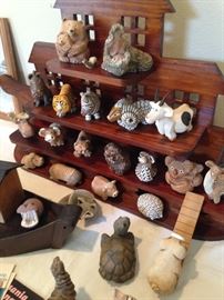 Darling collection of  Artesania Rinconada animals -  Uruguay art pottery animal figurines