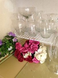 Vases and artificial flowers