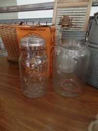 Vintage caning  jars w/original lids