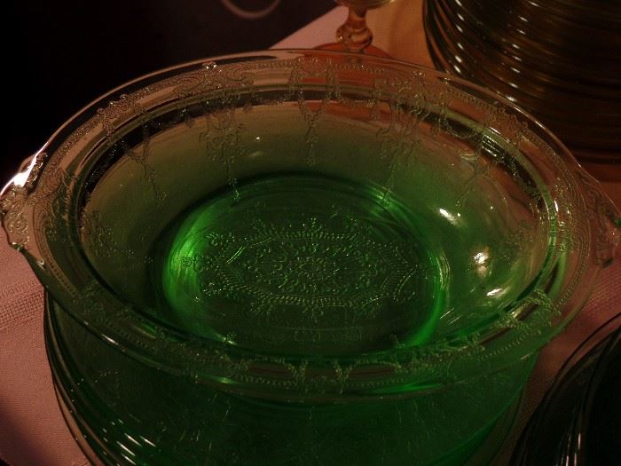 Green Depression glass