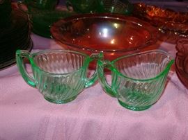 Green Depression glass