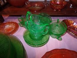 Green Depression glass