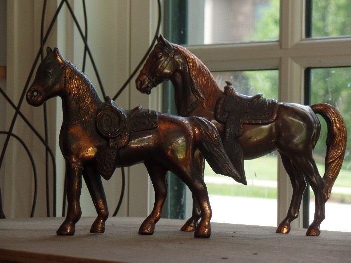 Pair of metal horses