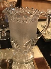 Frosted table pitcher for entertaining