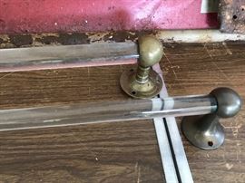 2 Vintage glass towel rods