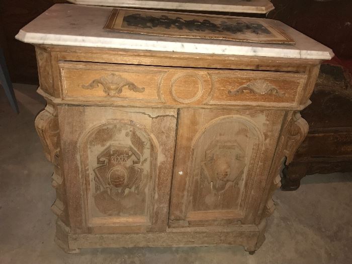 Vintage cabinet w/marble top