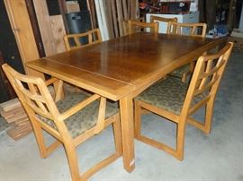 MCM DR Table w/6 chairs, leaves & pads...family had it in the garage and it would take too much space inside, so it's still in the garage. Cool Looking! KARPEN OF CALIFORNIA