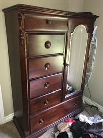 WOODEN WARDROBE WITH MIRROR