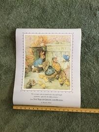 Beatrix Potter poster.                                                                               The Tale of Ginger and Pickle. 19”x 15”.                                  Copyright Frederick Warne & Co.  1989