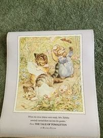 Beatrix Potter poster.                                                                   The Tale of Tom Kitten.                                                                       19”x15”    Frederick Warne & CO 1989