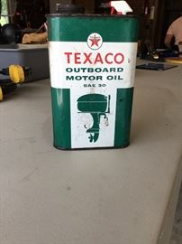 Vintage Texaco Outboard Motor Oil tin 