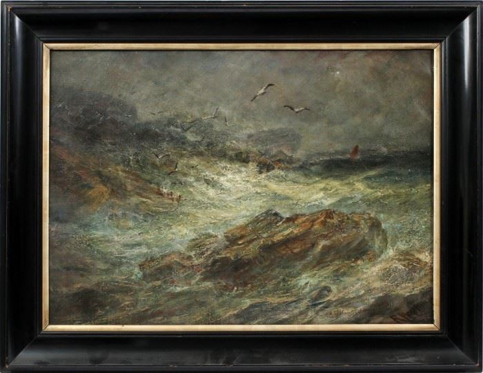 ROBERT HOPKIN, (AMERICAN, 1832 - 1909), OIL ON CANVAS, H 25 1/2", W 35", SEASCAPE
Lot # 2002 