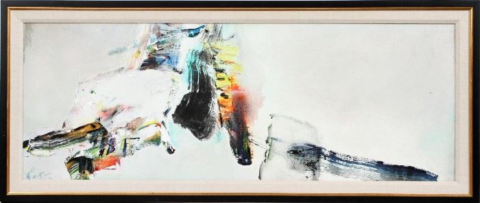 CHUANG CHE, (CHINESE-AMERICAN B.1934) OIL ON CANVAS, 1996 H 18", W 48" "ABSTRACTION-96-D"
Lot # 2009