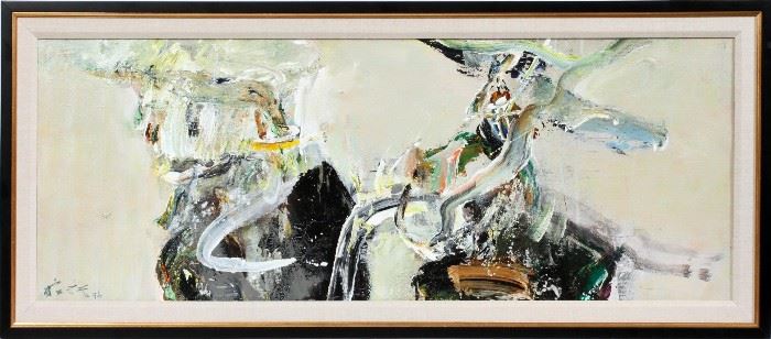 CHUANG CHE, (CHINESE-AMERICAN B.1934) OIL ON CANVAS, 1996 H 18", W 48" "ABSTRACTION-96-C"
Lot # 2008 