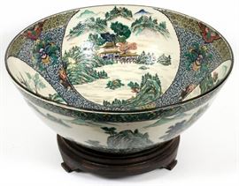 CHINESE, GREEN & WHITE PORCELAIN BOWL, H 9", DIA 21 1/2"
Lot # 2331
