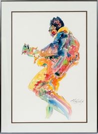 SIGNED PRINT ON PAPER, H 29 1/2", W 19 1/2", MAN & GUITAR
Lot # 2388 