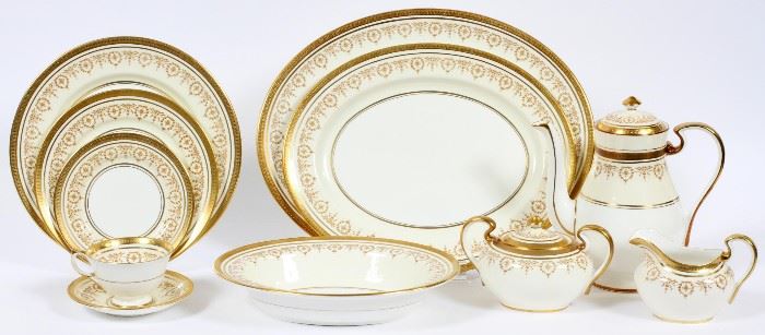 AYNSLEY 'GOLD DOWERY' DINNER SERVICE, 79 PCS.
Lot # 1015 