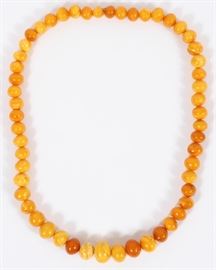 NAUTRAL BALTIC SEA AMBER BEADS, L 32"
Lot # 1217 
