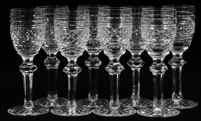 WATERFORD 'CASTLETOWN' CRYSTAL CORDIAL GLASSES, EIGHT, H 4 1/2", DIA 1 1/2"
Lot # 1258 