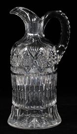 P & B BRILLIANT PERIOD AMERICAN CUT GLASS EWER CIRCA 1890 H 9 1/4"
Lot # 1264 